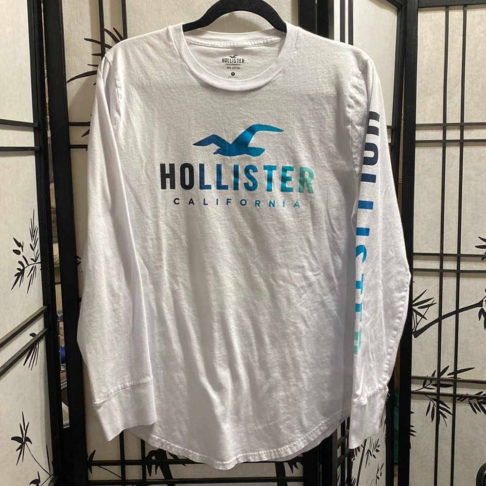Hollister white long-sleeved white t-shirt, size adult M